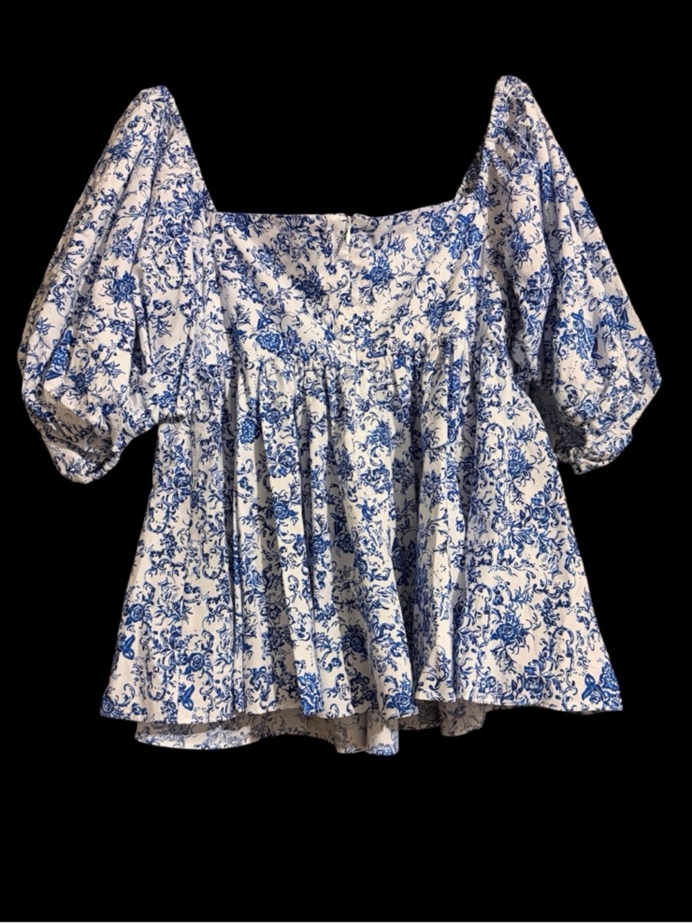 Caroline Constas Brie Top in Blue Toile - Picture 4 of 6